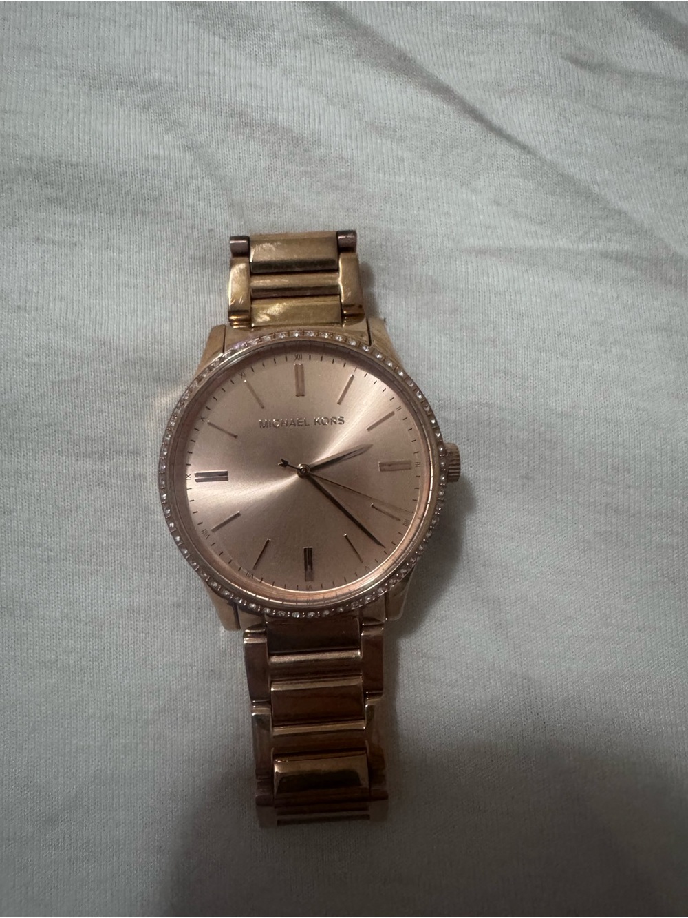 Michael Kors Rose Gold Bracelet Watch with Crystal Bezel